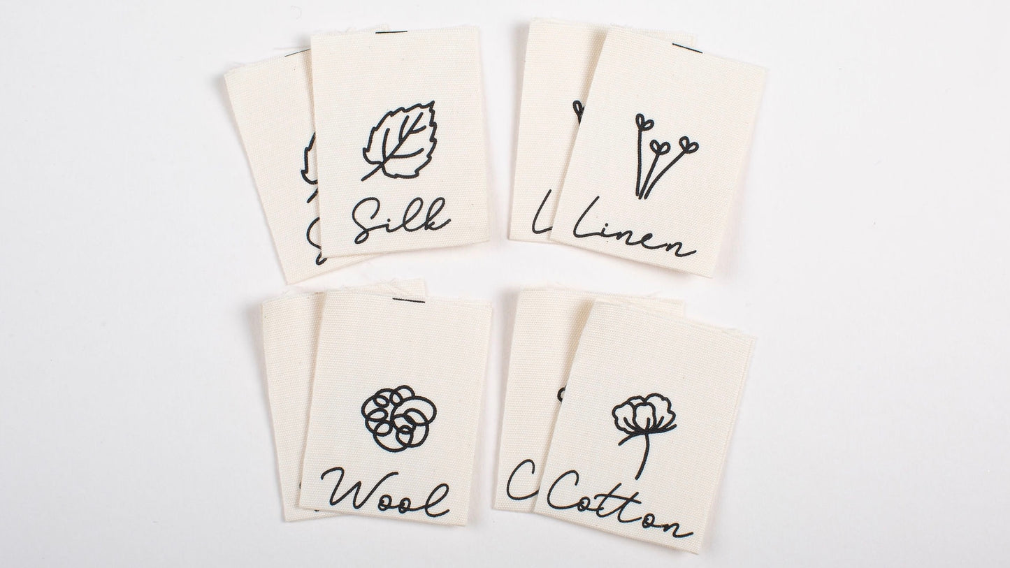 Natural fibres collection cotton labels 8 pack