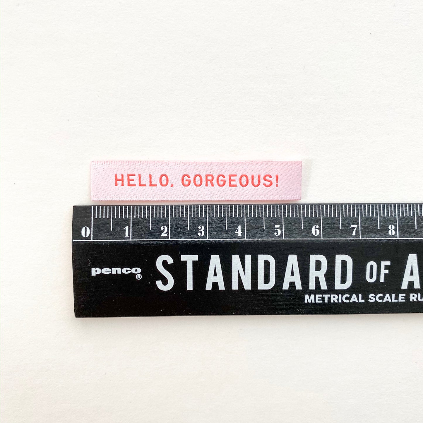 'Hello Gorgeous' woven labels 8 pack