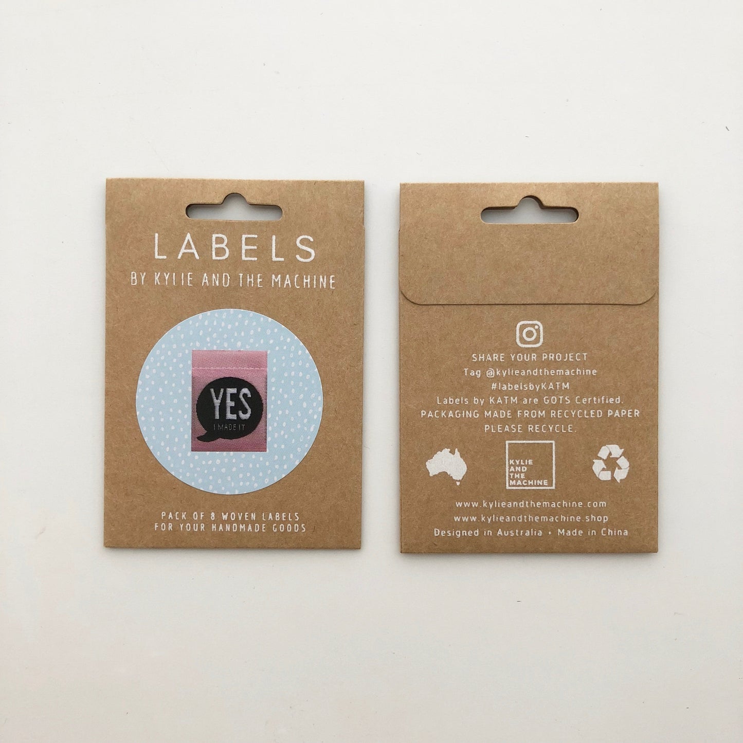 'Yes I Made It'  woven labels 10 pack