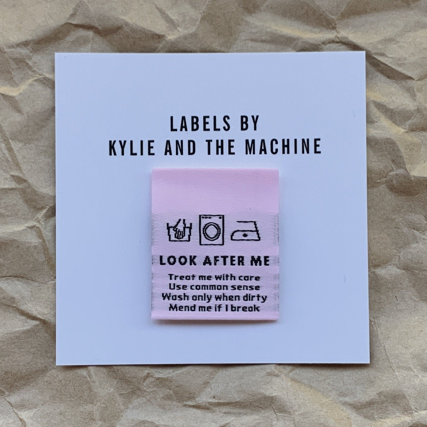 'Look After Me' woven labels 8 pack