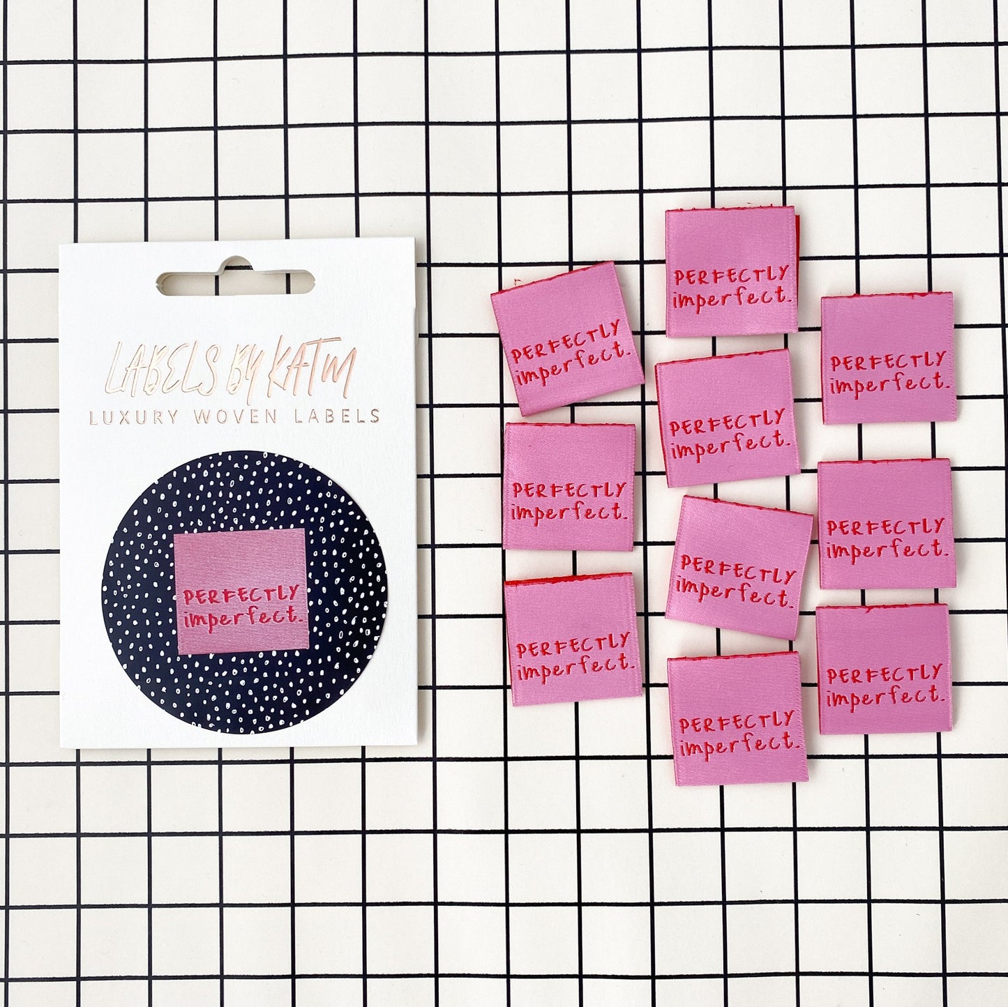 'Perfectly Imperfect' woven labels 10 pack